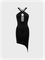 【Final Sale】Street Black Cut out Asymmetrical design Raw edge Dress Mini Dress