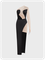 Asymmetrical Cut Out One Shoulder Color Block Long Sleeve Maxi Dress
