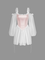 Square Neck Color Block Long Sleeve Mini Dress