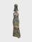 Backless Cut Out Hoodie Botanical Pattern Sleeveless Maxi Dress