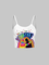 【Final Sale】Y2k White Graffiti Cartoon Color block Top Tank Top & Cami