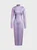 Body Print Stand Collar Striped Long Sleeve Maxi Dress