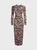 mesh Crew Neck Geometric Long Sleeve Maxi Dress