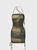 【Final Sale】Y2K Army Green Tie-Up Tie Dye Dress Mini Dress