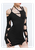 【Final Sale】Edgy Black Lace Up Asymmetrical Design Cyberpunk Dress Mini Dress