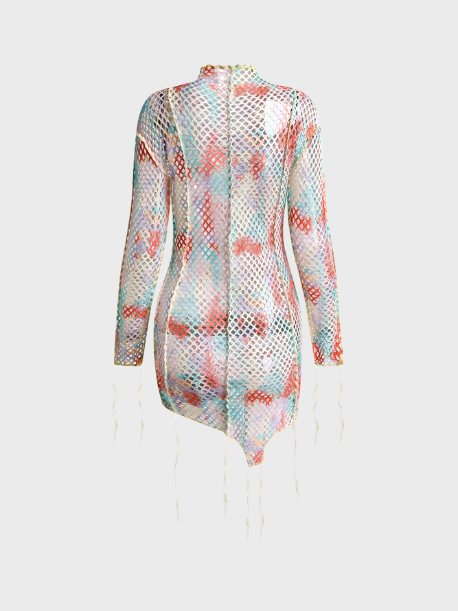 【Final Sale】Y2K Multicolor Asymmetrical design Inside-out Dress Mini Dress