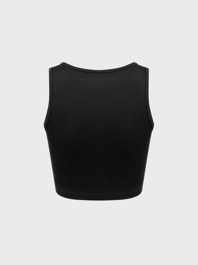 【Final Sale】Y2K Black Cross Cropped Top Tank Top & Cami