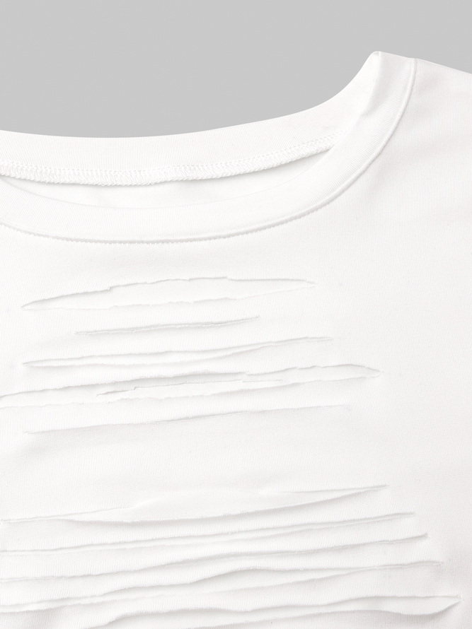 【Final Sale】Street White Cut out Top T-Shirt