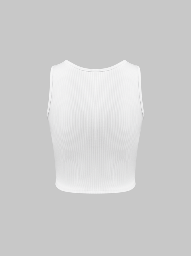 Street White Letter Top Tank Top & Cami