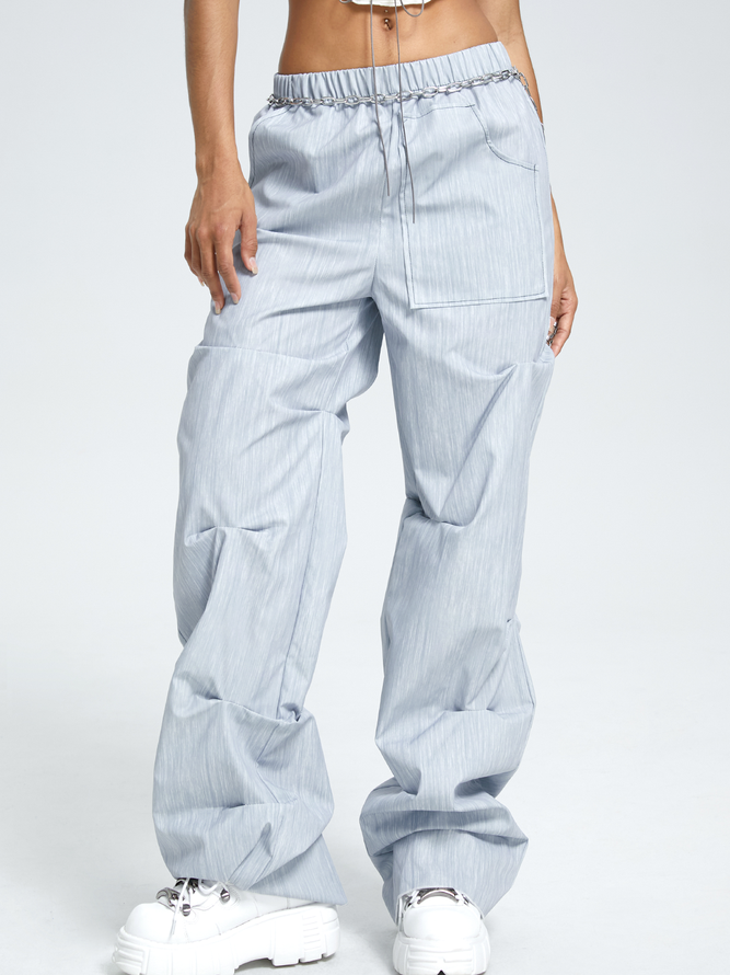 【Final Sale】Street Gray Wrinkle Bottom Pants