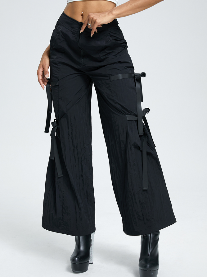 【Final Sale】Street Black Bottom Pants