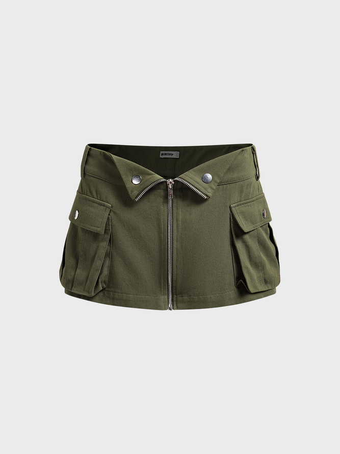 【Final Sale】Street Army Green Bottom Skirt