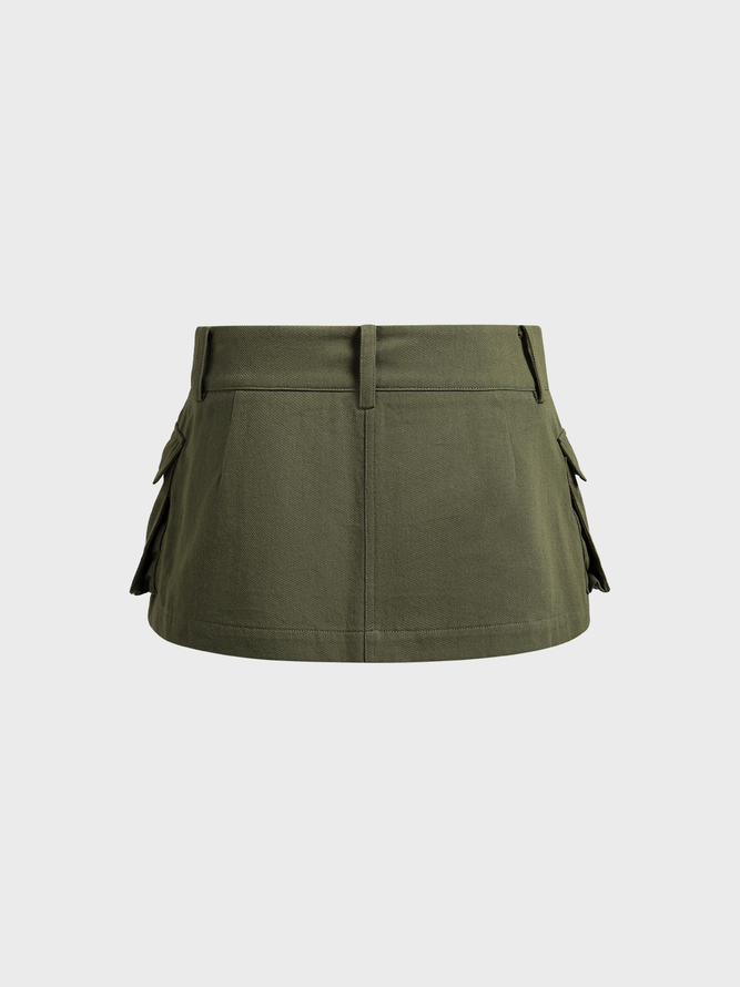 【Final Sale】Street Army Green Bottom Skirt