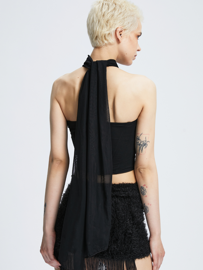 【Final Sale】Y2k Black Tie up Corset Top Women Top