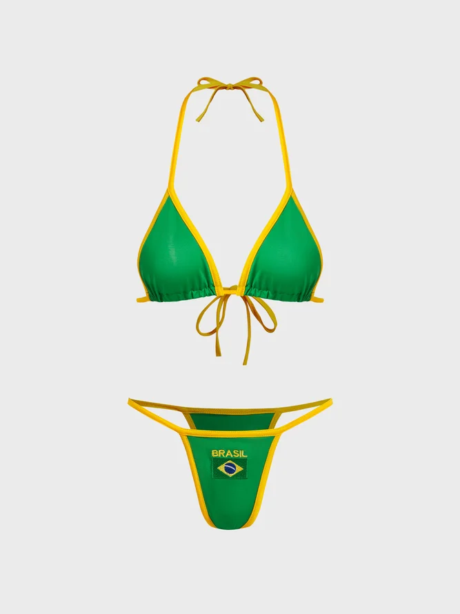 Brasil Halter Tight Y2K Bikini Set