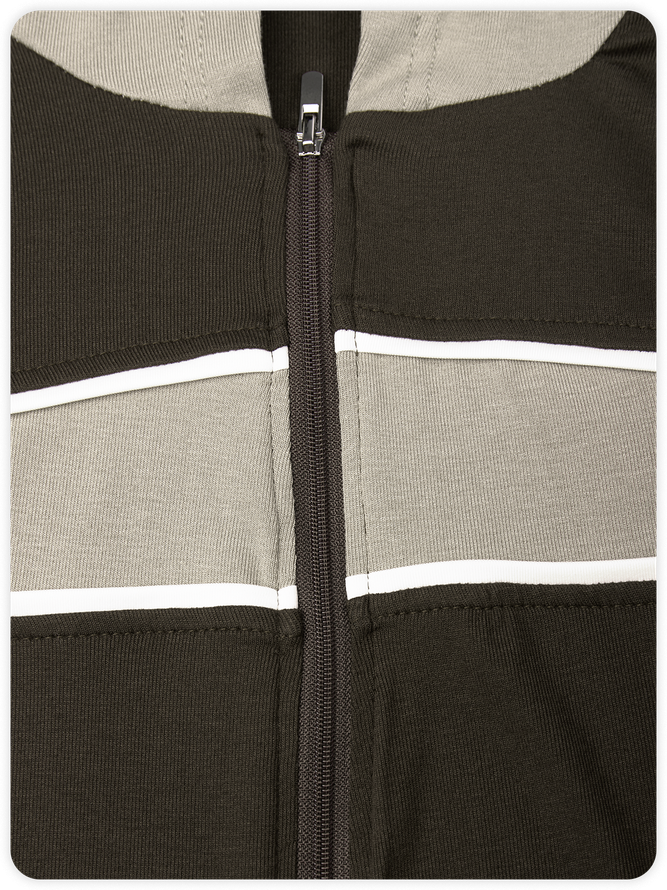 Zipper Color Block Long Sleeve Hoodie