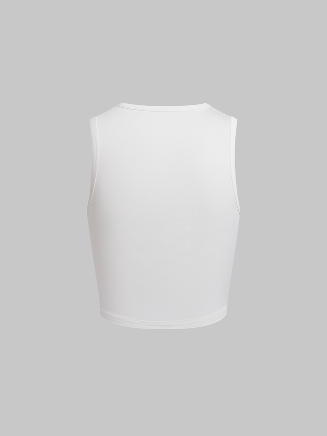 Crew Neck Animal Tank Top