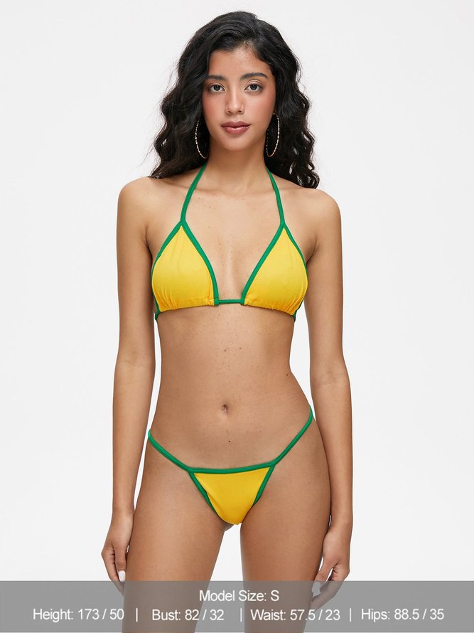 Color Block Bikini Set