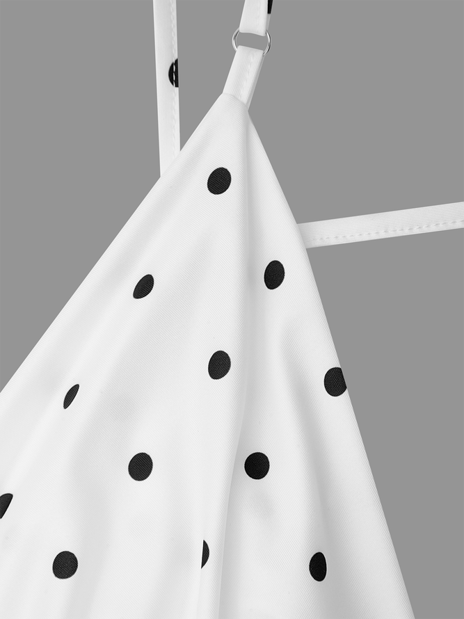 Split Spaghetti Polka Dots Sleeveless Maxi Dress