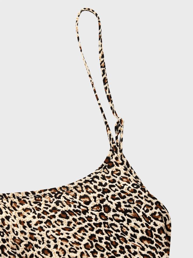 Jersey Spaghetti Leopard Cami