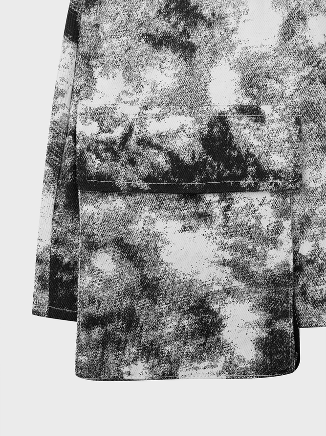 Twill Tie-Dye Pattern Mini Skirt
