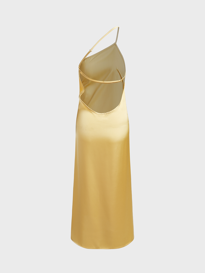 Halter Plain Sleeveless Maxi Dress