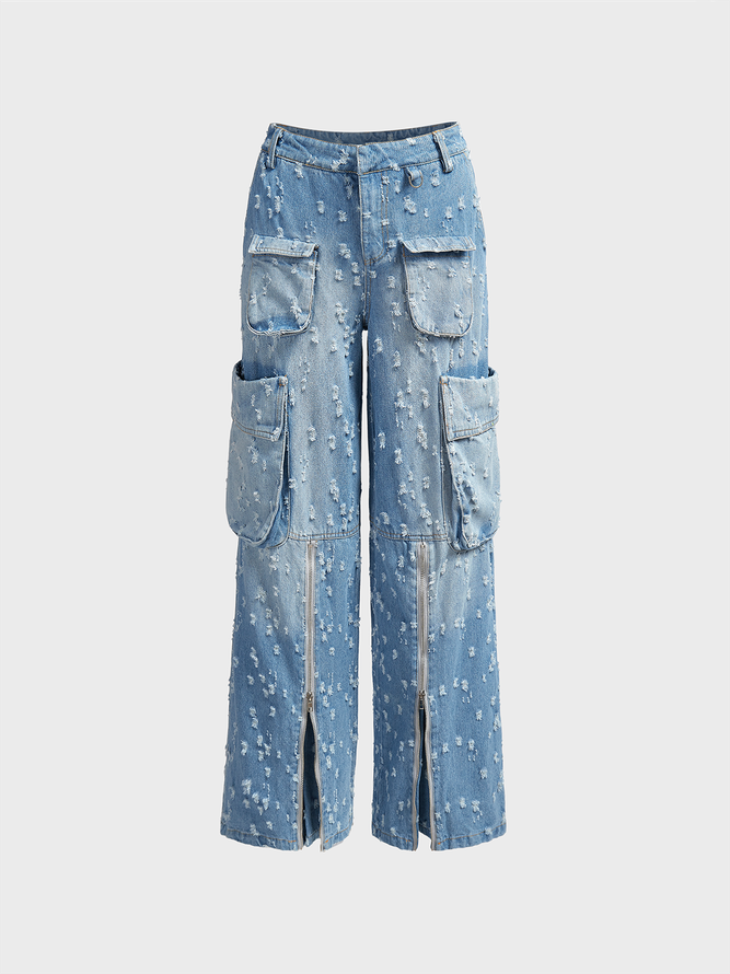 Denim Ombre Cargo Pants Jeans