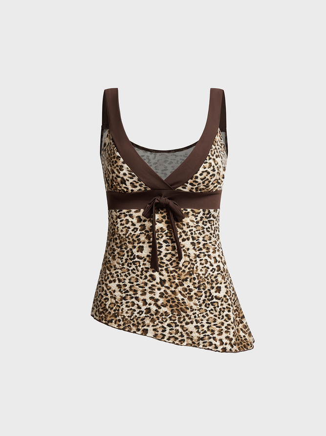 Jersey Spaghetti Leopard Tank Top