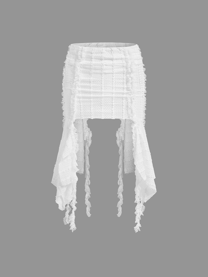 Jacquard Plain Mini Skirt