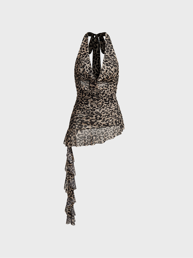 Mesh Halter Leopard Cami