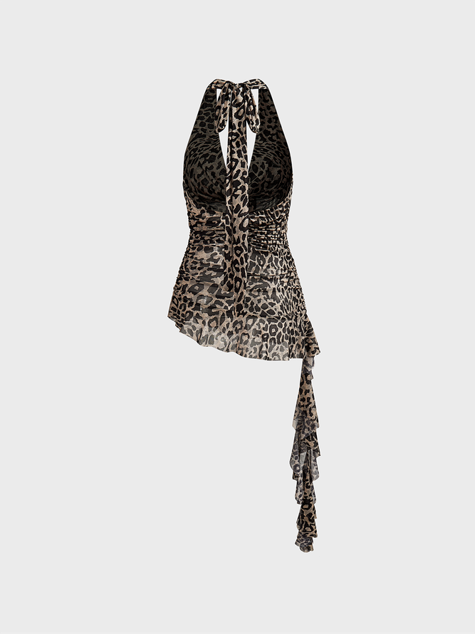 Mesh Halter Leopard Cami