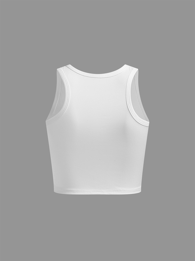 Jersey Crew Neck Fruit Tank Top