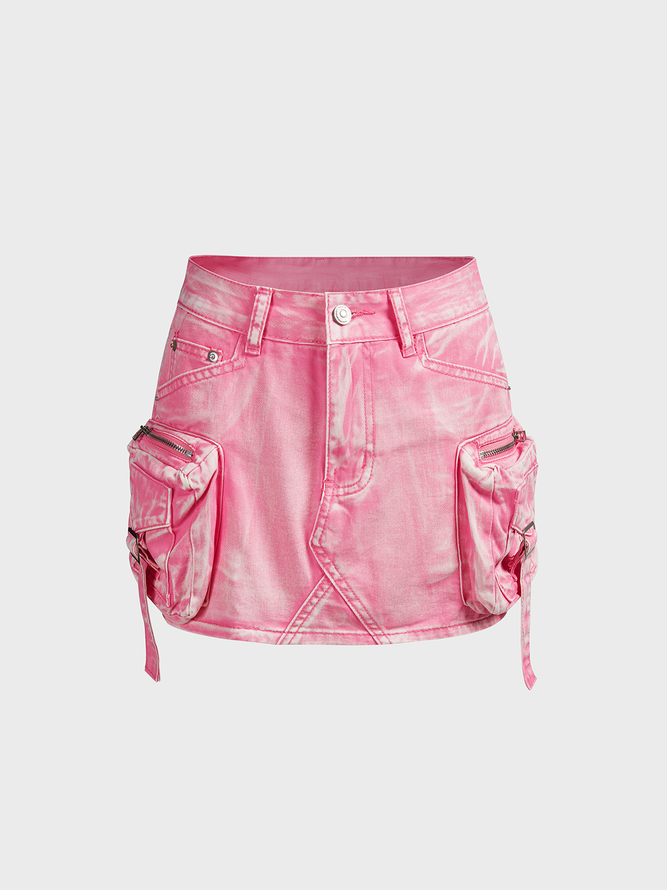 Twill Ombre Mini Skirt