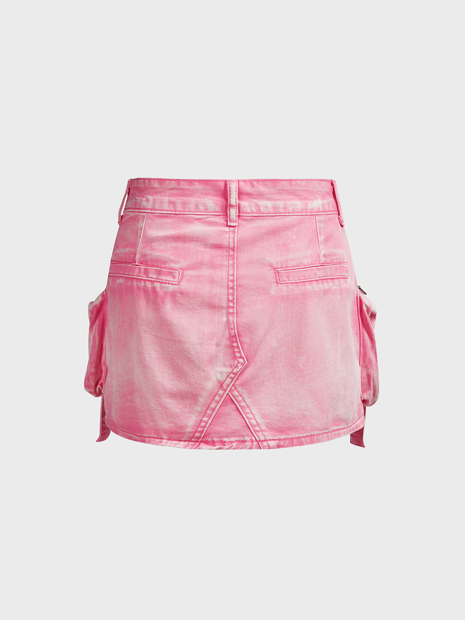 Twill Ombre Mini Skirt