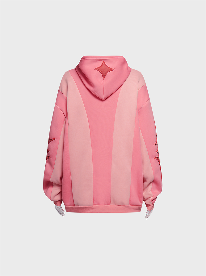 Jersey Hoodie Color Block Long Sleeve Hoodie