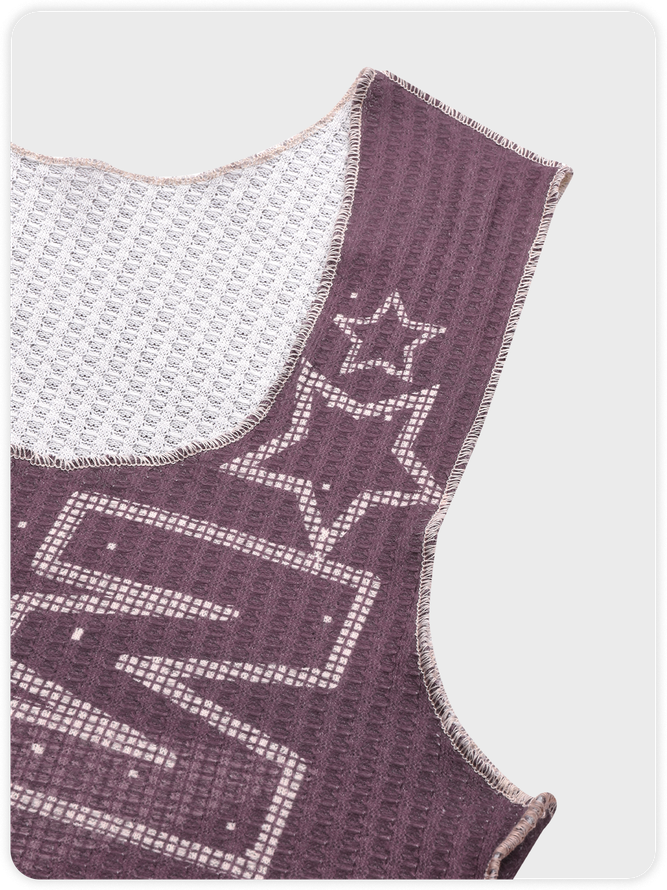 【Final Sale】Y2K Brown Cut Out Letter Irregular Hem Top Tank Top & Cami