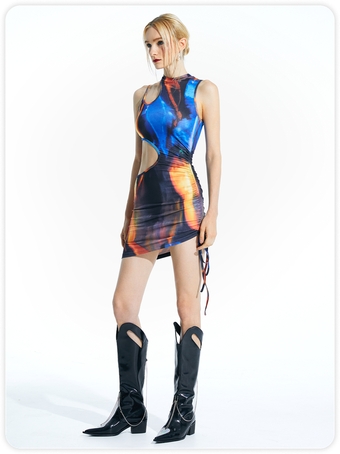 【Final Sale】Multicolor Dress Mini Dress