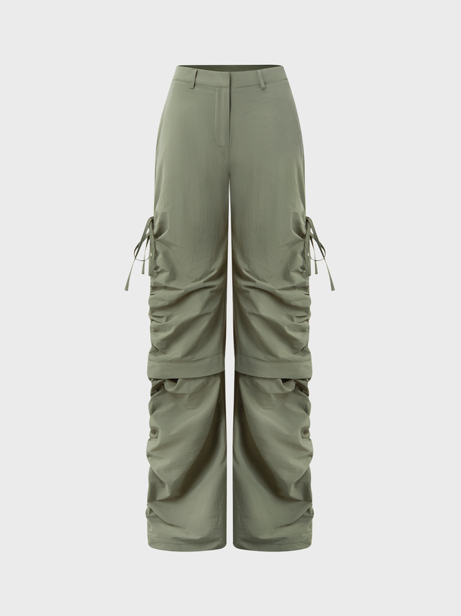 【Final Sale】Street Taupe Wrinkled Cargo Bottom Pants