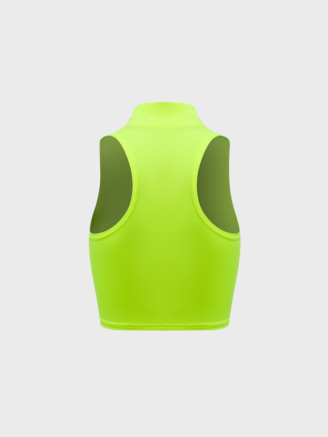 Y2K Casual Fluorescent Green Top Tank Top & Cami