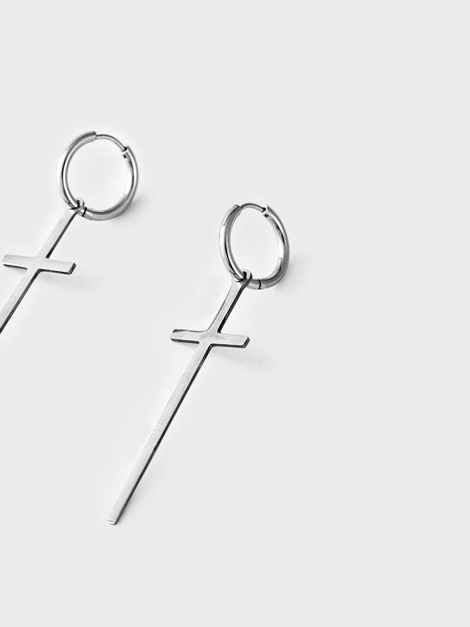 Street Silver Accessory Earrings