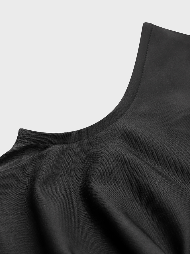 【Final Sale】Street Black Asymmetrical Design Cut Out Deconstructed Top Women Top