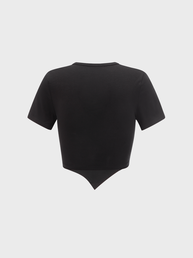 【Final Sale】Casual Black Top T-Shirt
