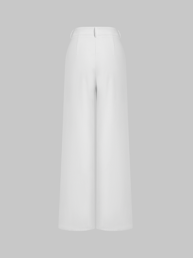 【Final Sale】Street White Double Layer Metal Bottom Pants