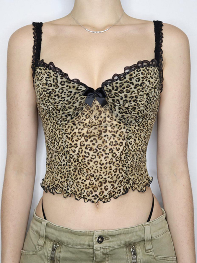 Spaghetti Animal Print Cami