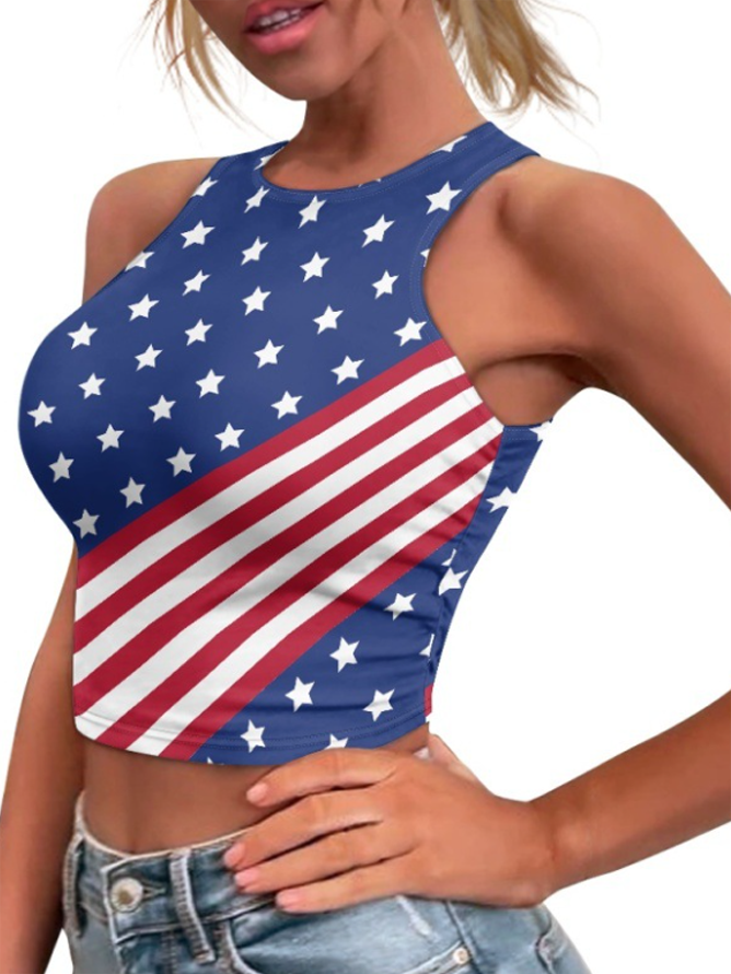 Jersey Crew Neck USA/US/American Tank Top