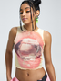 Y2k Pink Mesh Lips Top Tank Top & Cami