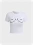 【Final Sale】Y2k White Body print Top T-Shirt