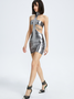 【Final Sale】Edgy Silver Leather Dress Mini Dress