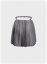 Y2k White Zip up Pleated Bottom Skirt