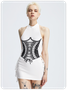 【Final Sale】Y2k White Cut out Corset body print Dress Mini Dress